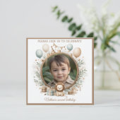 誕生日招待状ライオンCubフレームfor Photo 招待状 (スタンド正面)