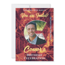 誕生日招待状写真Cの威圧写真と彼