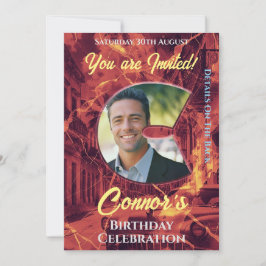 誕生日招待状写真Cの威圧写真と彼 招待状