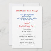 誕生日招待状名前をカスタムする、ルーカスエイジ、2バット 招待状 (裏面)