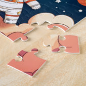 誕生日招待状宇宙ボーイ宇宙飛行士カード ジグソーパズル (側面)