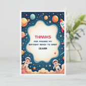 誕生日招待状宇宙宇宙サンキューカード サンキューカード (スタンド正面)