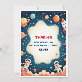 誕生日招待状宇宙宇宙サンキューカード サンキューカード