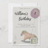 誕生日招待状玩具ロッキングホースバルーン セーブザデート (正面)