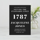 誕生日招待状白黒 招待状 (スタンド正面)