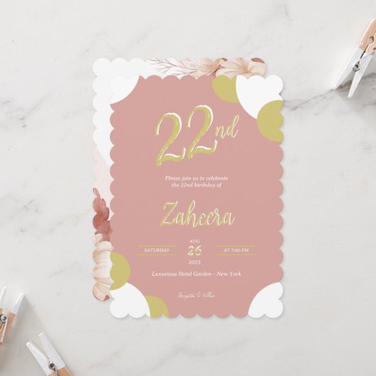 誕生日招待状 (正面/裏面インサイチュ)