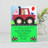 誕生日招待状020:農家車 招待状 (スタンド正面)