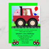 誕生日招待状020:農家車 招待状 (正面/裏面)