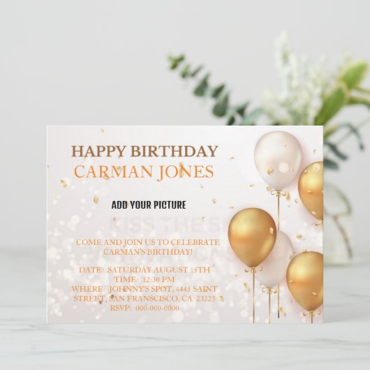 誕生日招待状1 招待状 (スタンド正面)