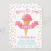 誕生日招待状 アイスクリームのご紹介 招待状 (正面/裏面)