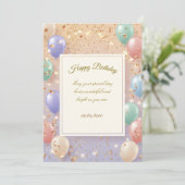 誕生日招待状　エレガントカード | 誕生日おめでとう 招待状 (スタンド正面)