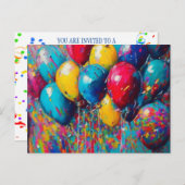 誕生日招待状（カスタマイズ可能）| 男女兼用 ポストカード (正面/裏面)