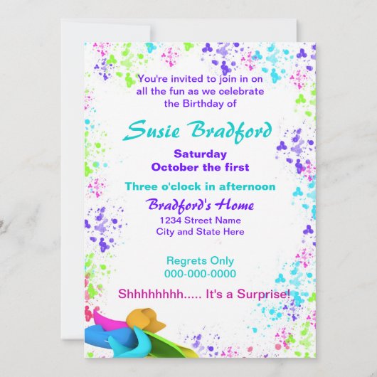 誕生日招待状 – キッズ 招待状 (裏面)