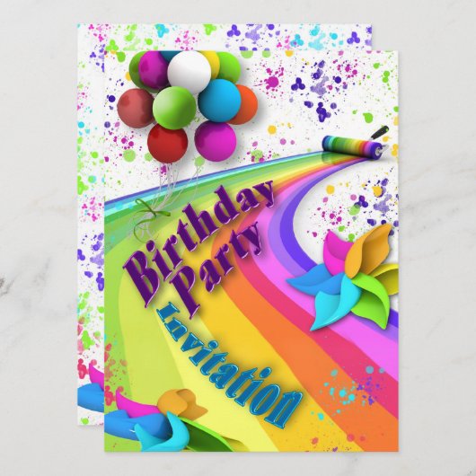 誕生日招待状 – キッズ 招待状 (正面/裏面)