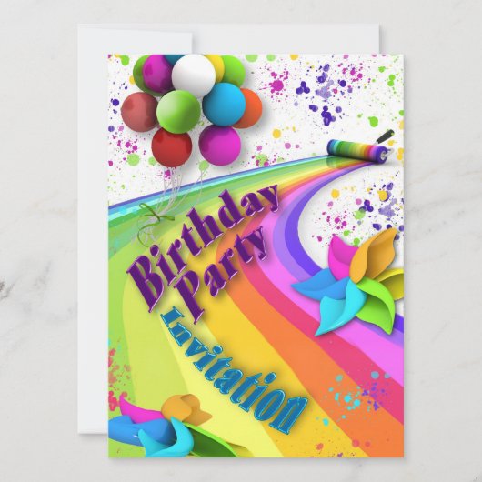 誕生日招待状 – キッズ 招待状 (正面)