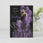 誕生日招待状、クラシーガールのパーティー 招待状 (スタンド正面)