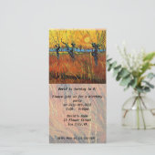 誕生日招待状。ゴッホの夕焼けの柳。 (スタンド正面)