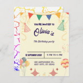 誕生日招待状 シーズンカード (正面/裏面)