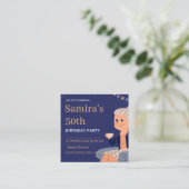 誕生日招待状  スクエア名刺 (スタンド正面)