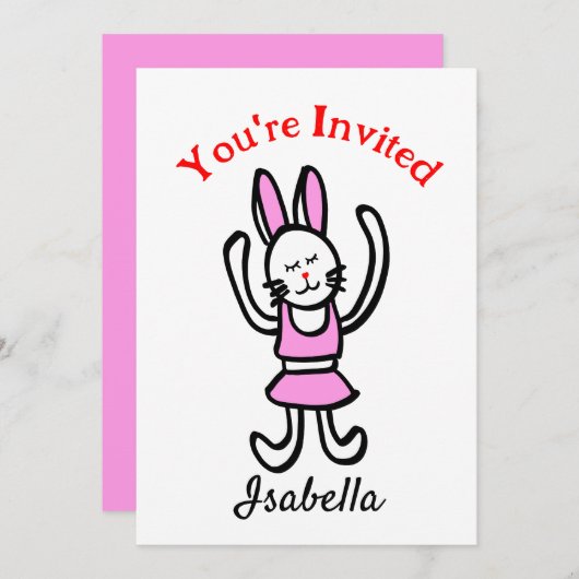 誕生日招待状/ダンスパフォーマンス招待状カード 案内状 (正面/裏面)