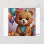 誕生日招待状 パーティー時間 ポストカード (裏面)