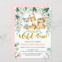 誕生日招待状 | ピンクジャングルベビー