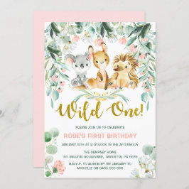 誕生日招待状 | ピンクジャングルベビー 招待状