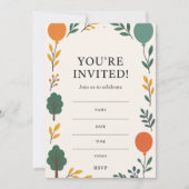 誕生日招待状(フォトバック付) | バルーン 招待状 (正面)