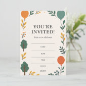 誕生日招待状(フォトバック付) | バルーン 招待状 (スタンド正面)