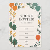 誕生日招待状(フォトバック付) | バルーン 招待状 (正面/裏面)