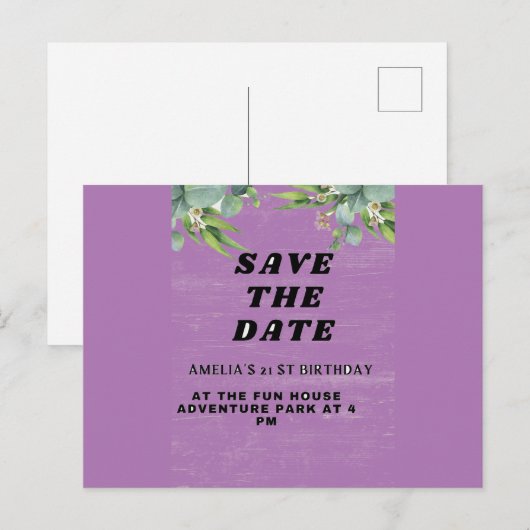 誕生日招待状 ポストカード (正面/裏面)