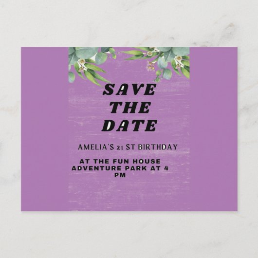 誕生日招待状 ポストカード (正面)