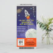 誕生日招待状 宇宙ロケット テーマ 招待状 (スタンド正面)