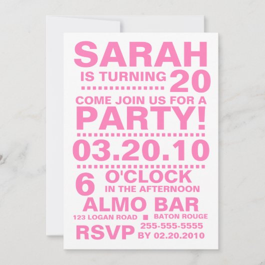 誕生日招待状 招待状 (正面)