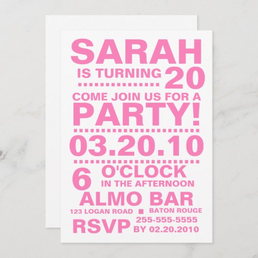 誕生日招待状 招待状 (正面/裏面)