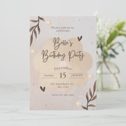 誕生日招待状 招待状 (スタンド正面)