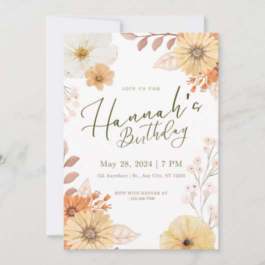 誕生日招待状 招待状 (正面)