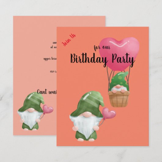 誕生日招待状 招待状 (正面/裏面)