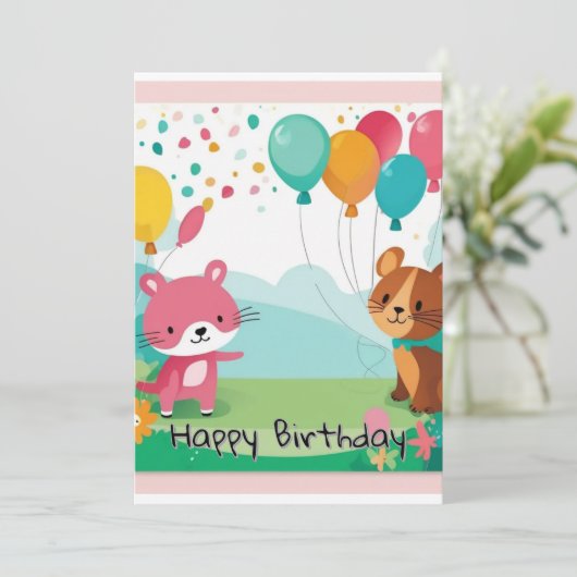 誕生日招待状 招待状 (スタンド正面)