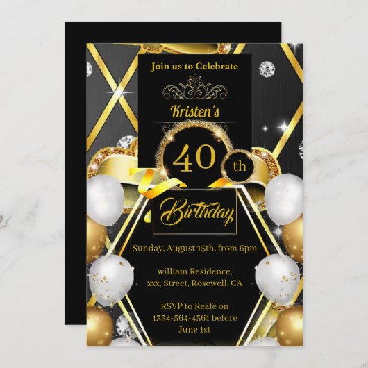 誕生日招待状 招待状 (正面/裏面)