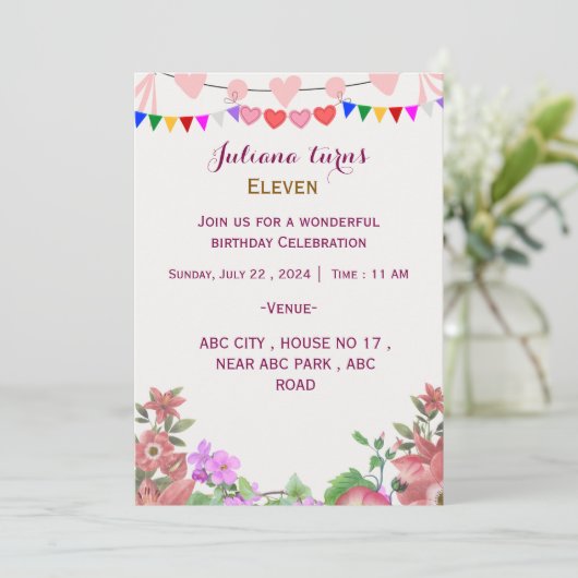 誕生日招待状 招待状 (スタンド正面)