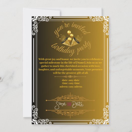 誕生日招待状 招待状 (正面)