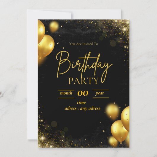 誕生日招待状 招待状 (裏面)