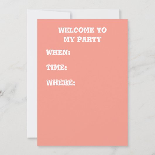 「誕生日招待状」 招待状 (裏面)