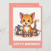 "誕生日招待状" 招待状 (正面/裏面)