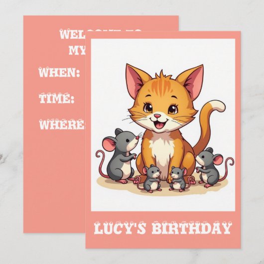 「誕生日招待状」 招待状 (正面/裏面)