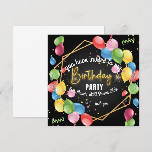 誕生日招待状 招待状 (正面/裏面)