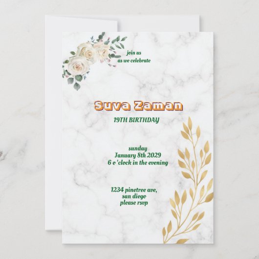 誕生日招待状 招待状 (正面)