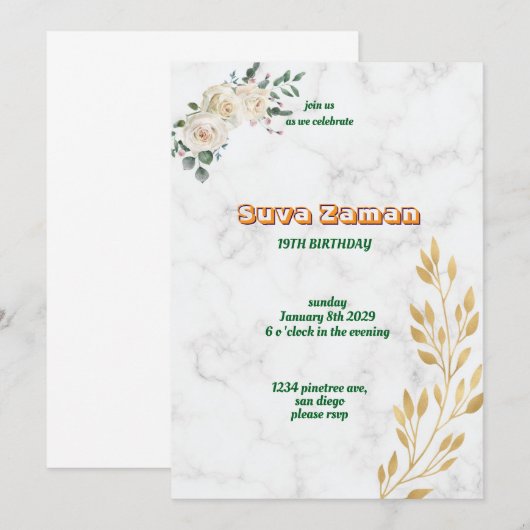 誕生日招待状 招待状 (正面/裏面)