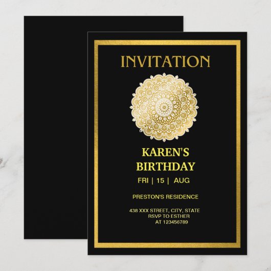 誕生日招待状 招待状 (正面/裏面)